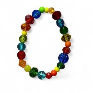Handmade Rainbow Beaded Bracelet | Multicolor | Stretch Fit